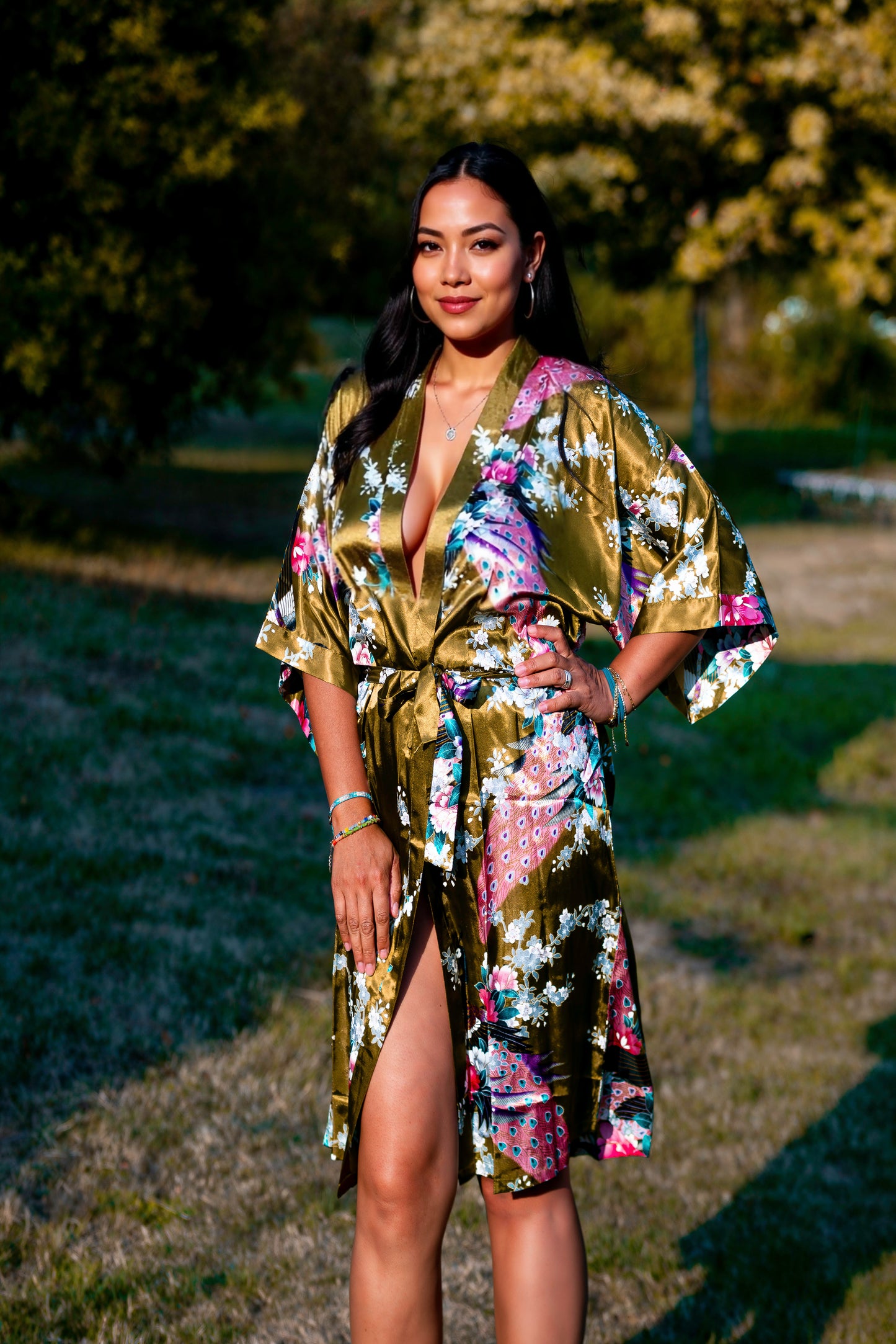 Kimono Robe Peacock - Lightweight Women's Robe | Indulge in Affordable Luxury