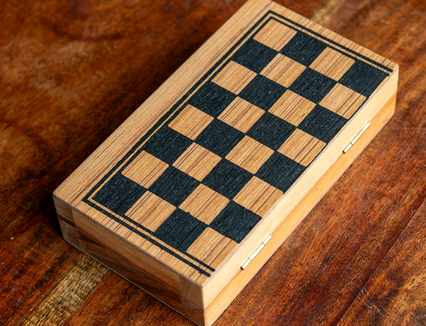 Handcrafted Wooden Game Set 3-in-1 Chess, Backgammon, Checkers Set - Elegant Marquetry