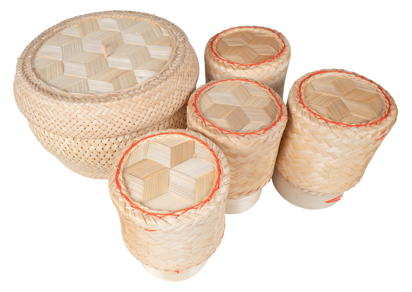 CCcollections Traditional Handmade Bamboo Sticky Rice Basket - Eco-Friendly Serving Basket for Rice