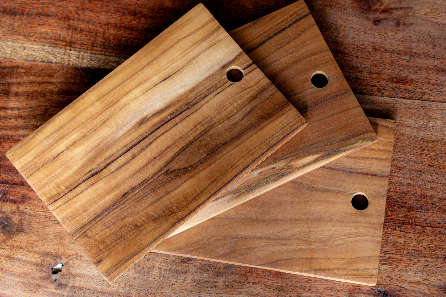 CCcollections Small Solid Teak Chopping Board | Single Piece Natural Wood Kitchen Prep Tool