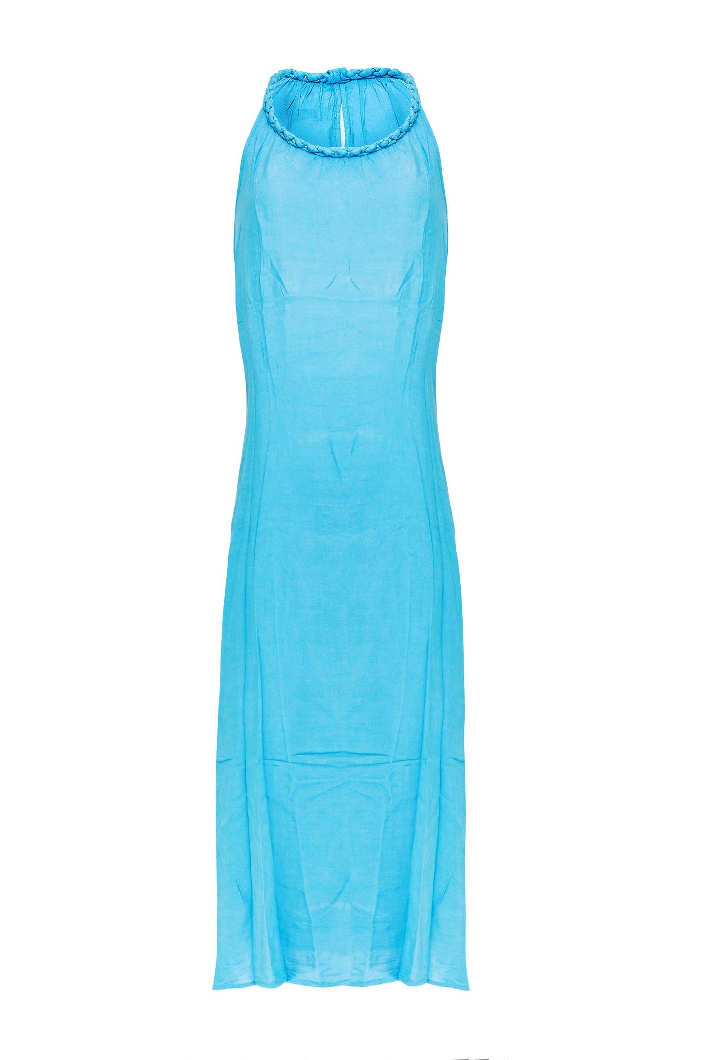 Pure Cotton Maxi Dress: Luxurious Comfort with Plait Shoulder Straps - CCCollections