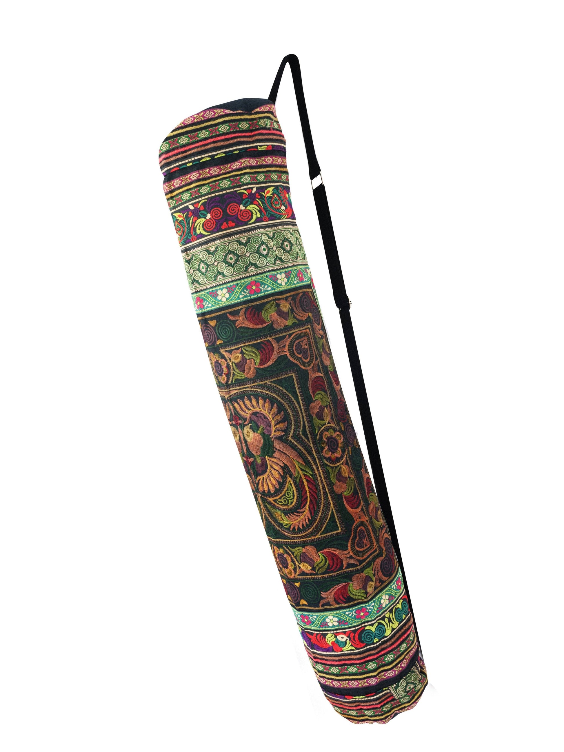 Bohemian Yoga Mat Bag Carrier Embroidered Hill tribe ethnic A - CCCollections