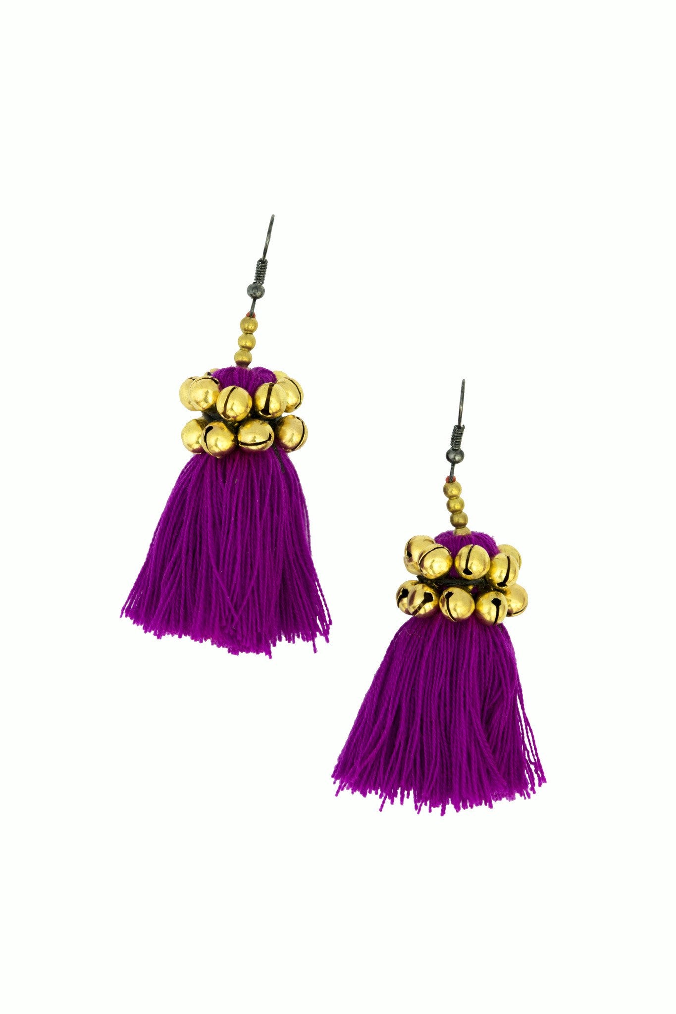 Hill Tribe Earring with Pom pom handmade - CCCollections