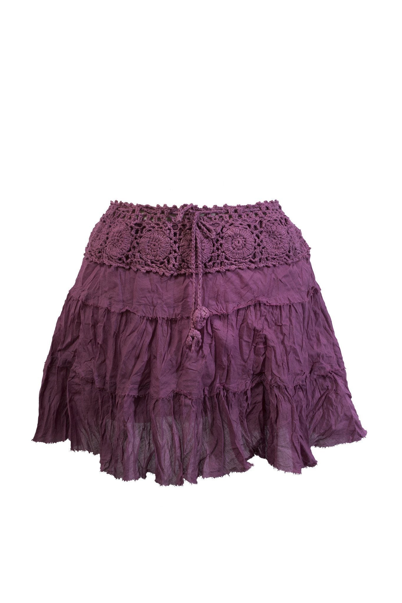 Short Skirt B Cotton with Crochet Waist - CCCollections