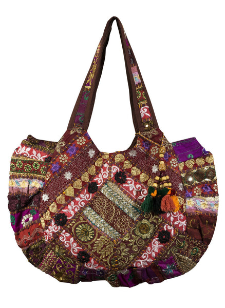 Red Ethnic Indian style Embroidered Bag Shoulder Strap - CCCollections
