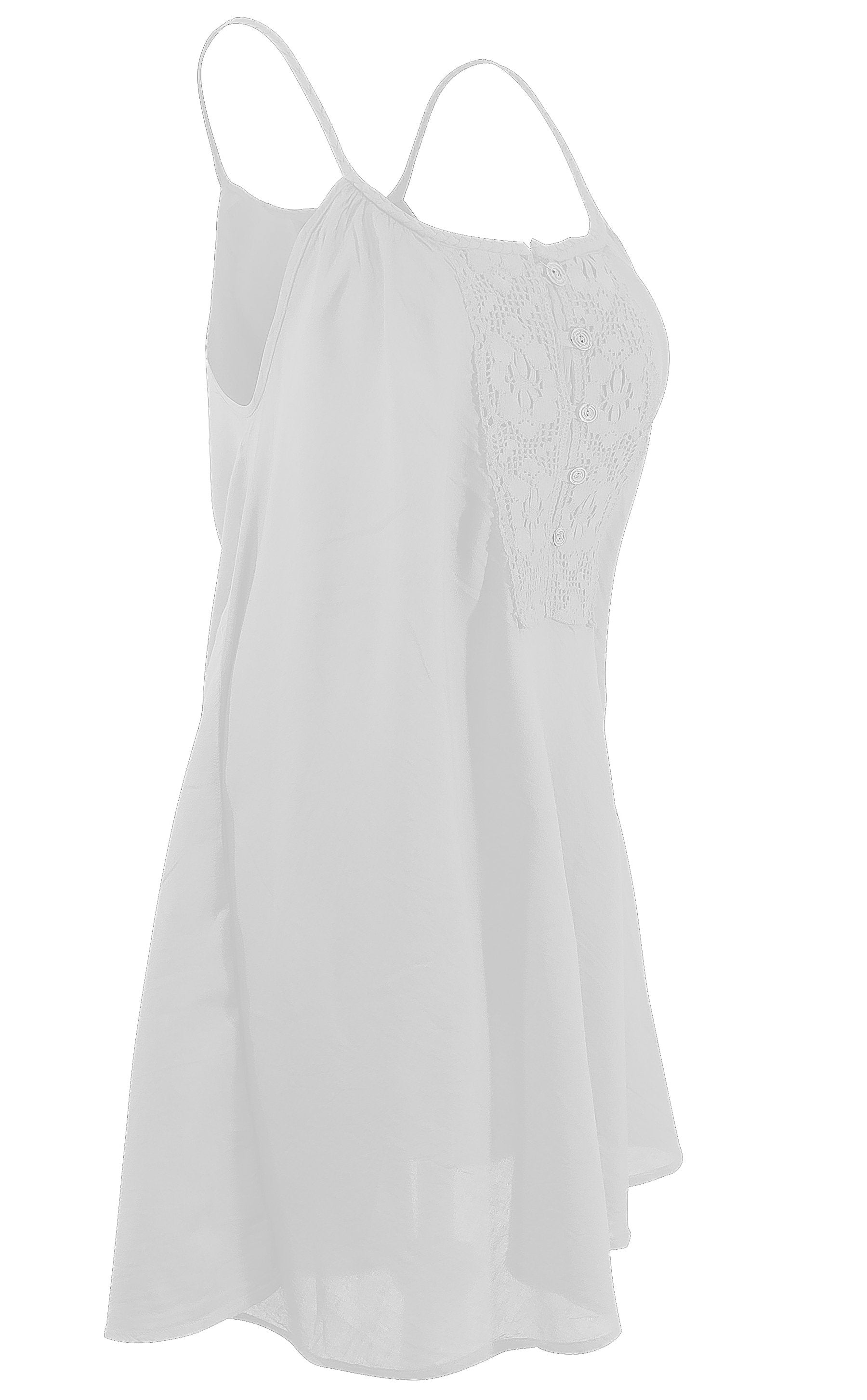 100% Mini Cotton Dress SKATER Womens dress detailed PLAIT STRAP, LACE Front casual boho - CCCollections