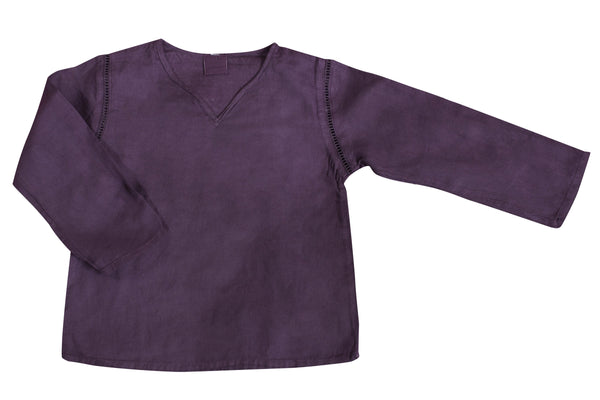 Kids Boy Girl Unisex Cotton Shirt Top V Neck 3/4 sleeve M Plain - CCCollections