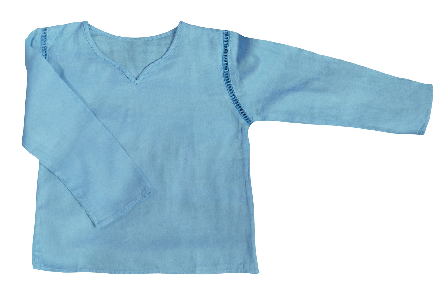 Kids Boy Girl Unisex Cotton Shirt Top V Neck 3/4 sleeve S Plain - CCCollections