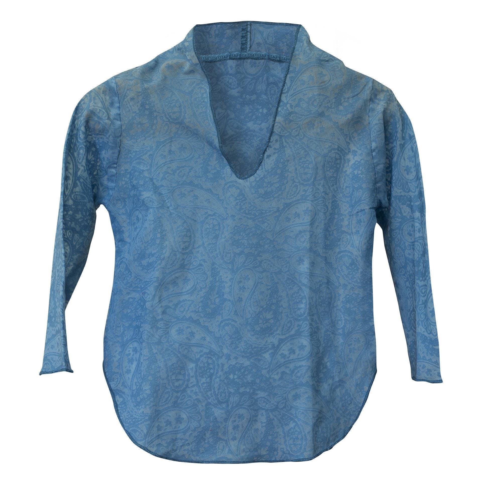 Kids Boy Girl Unisex Cotton Shirt Top V Neck 3/4 sleeve M Paisley - CCCollections