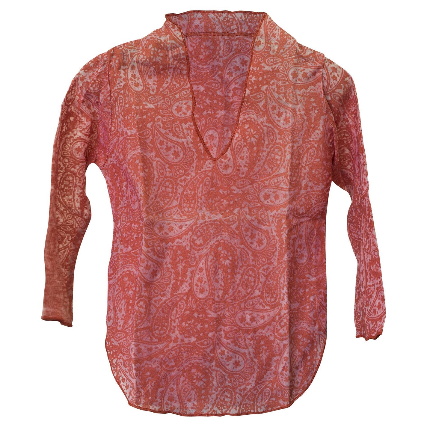 Kids Boy Girl Unisex Cotton Shirt Top V Neck 3/4 sleeve M Paisley - CCCollections