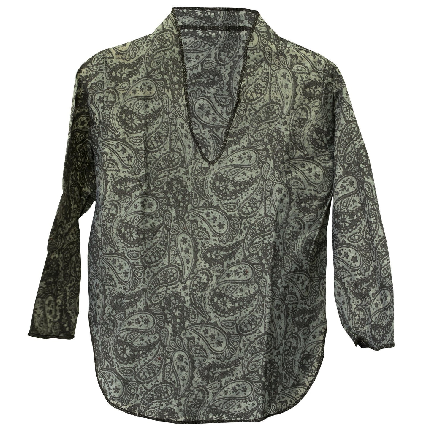 Kids Boy Girl Unisex Cotton Shirt Top V Neck 3/4 sleeve S Paisley - CCCollections