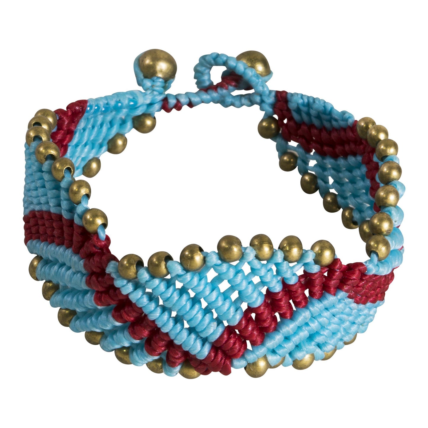 Bracelet Macrame Cuff Stylish Tribal Bohemian Blue Jewellery Unique Accessories - CCCollections