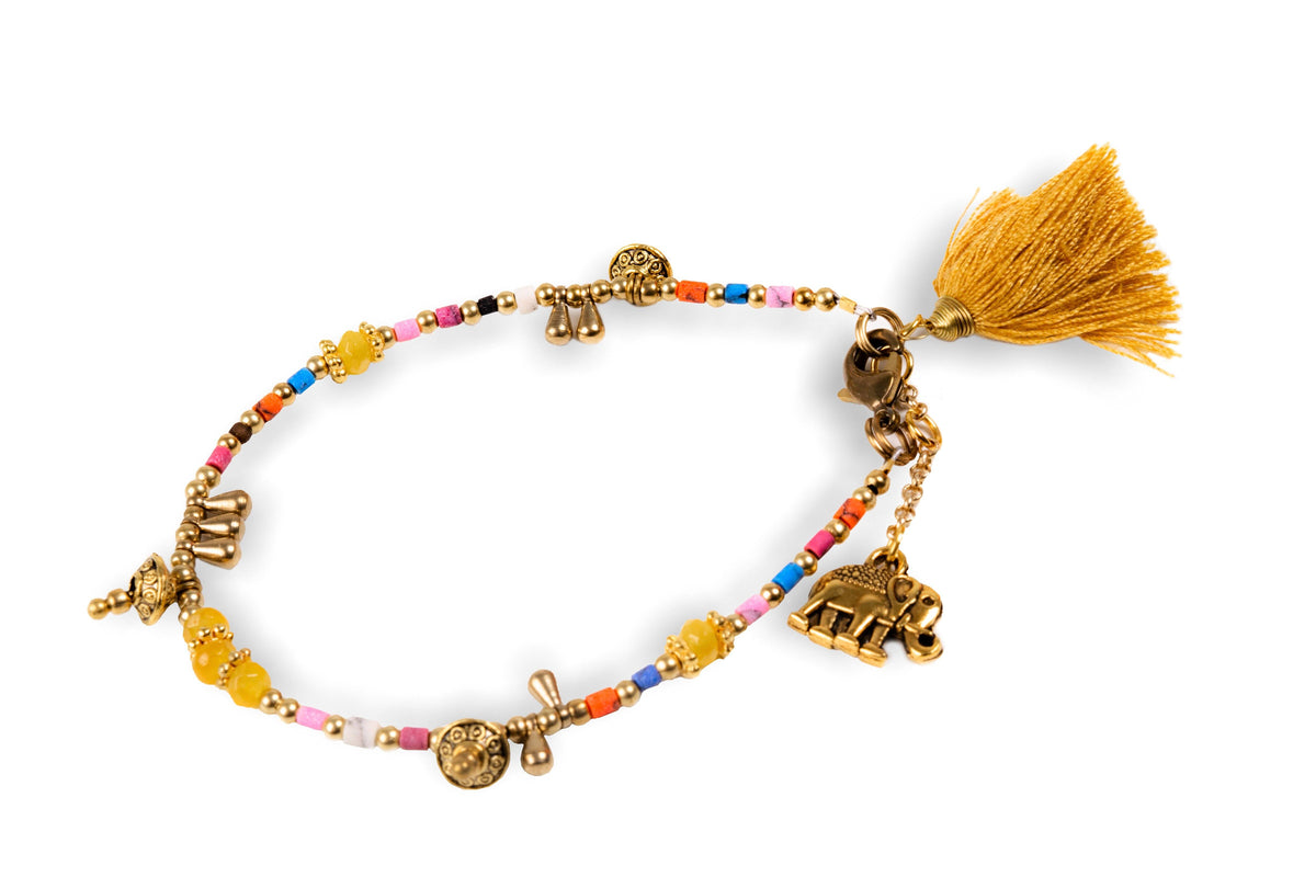Bracelet Single Line Beaded Pom stylish Charms Bohemian Jewellery Unique Accessories - CCCollections
