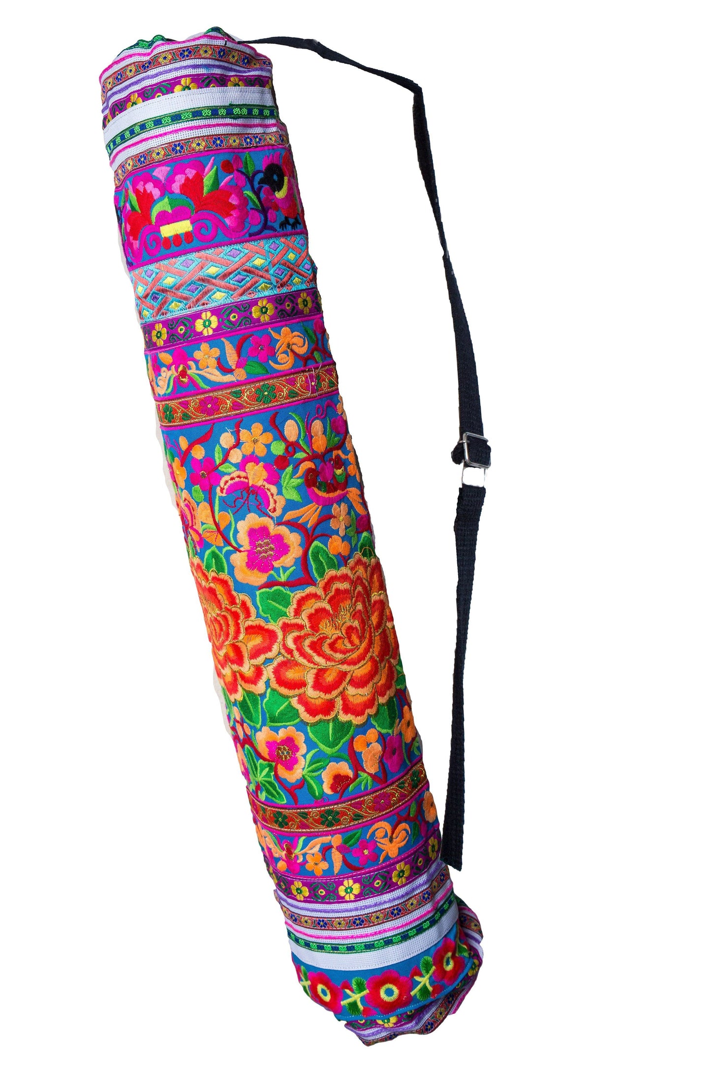 Bohemian Yoga Mat Bag Carrier Embroidered Hill tribe ethnic G - CCCollections