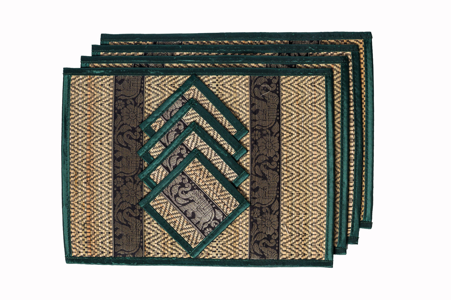 Eco-Friendly Hand-Woven Wicker Reed Thai Style Placemats and Coasters - CCCollections