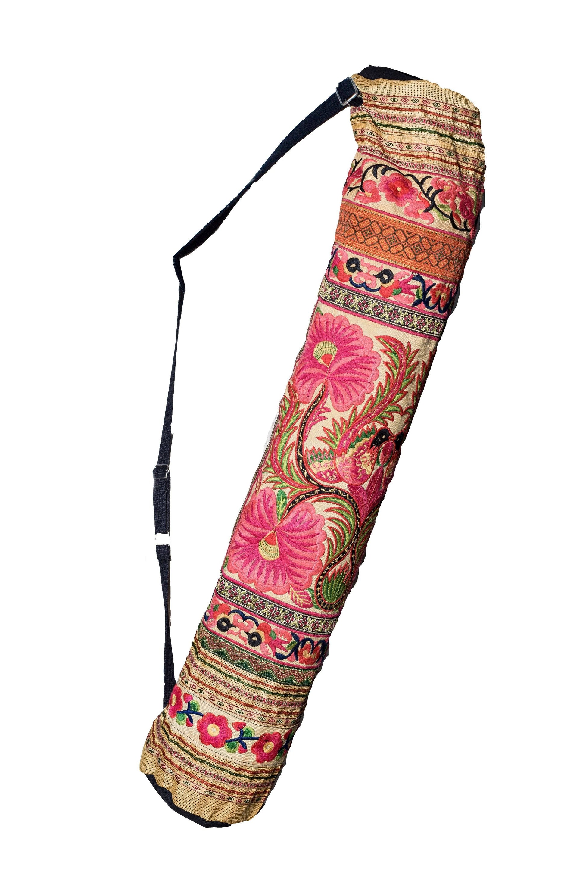 Bohemian Yoga Mat Bag Carrier Embroidered Hill tribe ethnic J - CCCollections