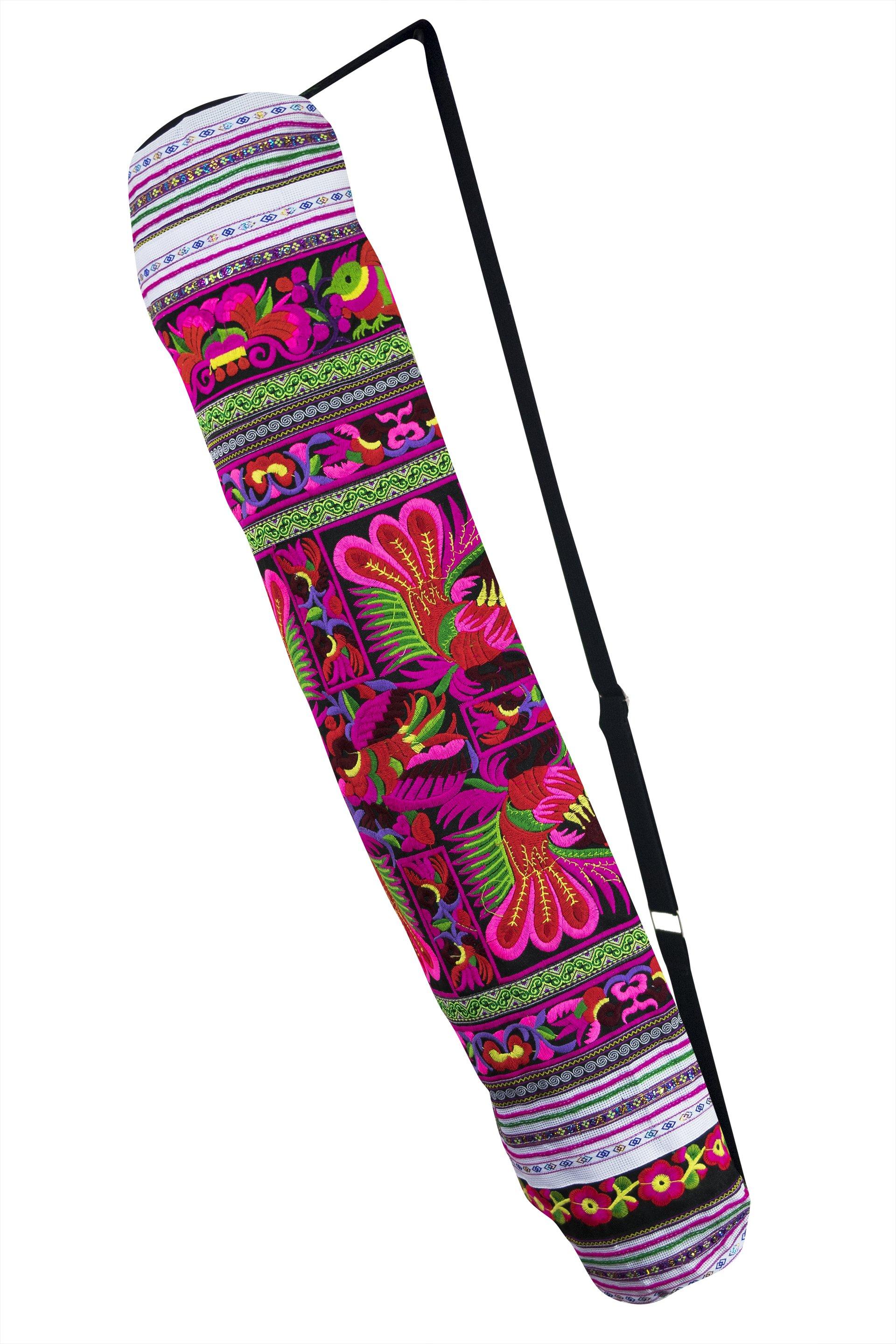 Bohemian Yoga Mat Bag Carrier Embroidered Hill tribe ethnic J - CCCollections