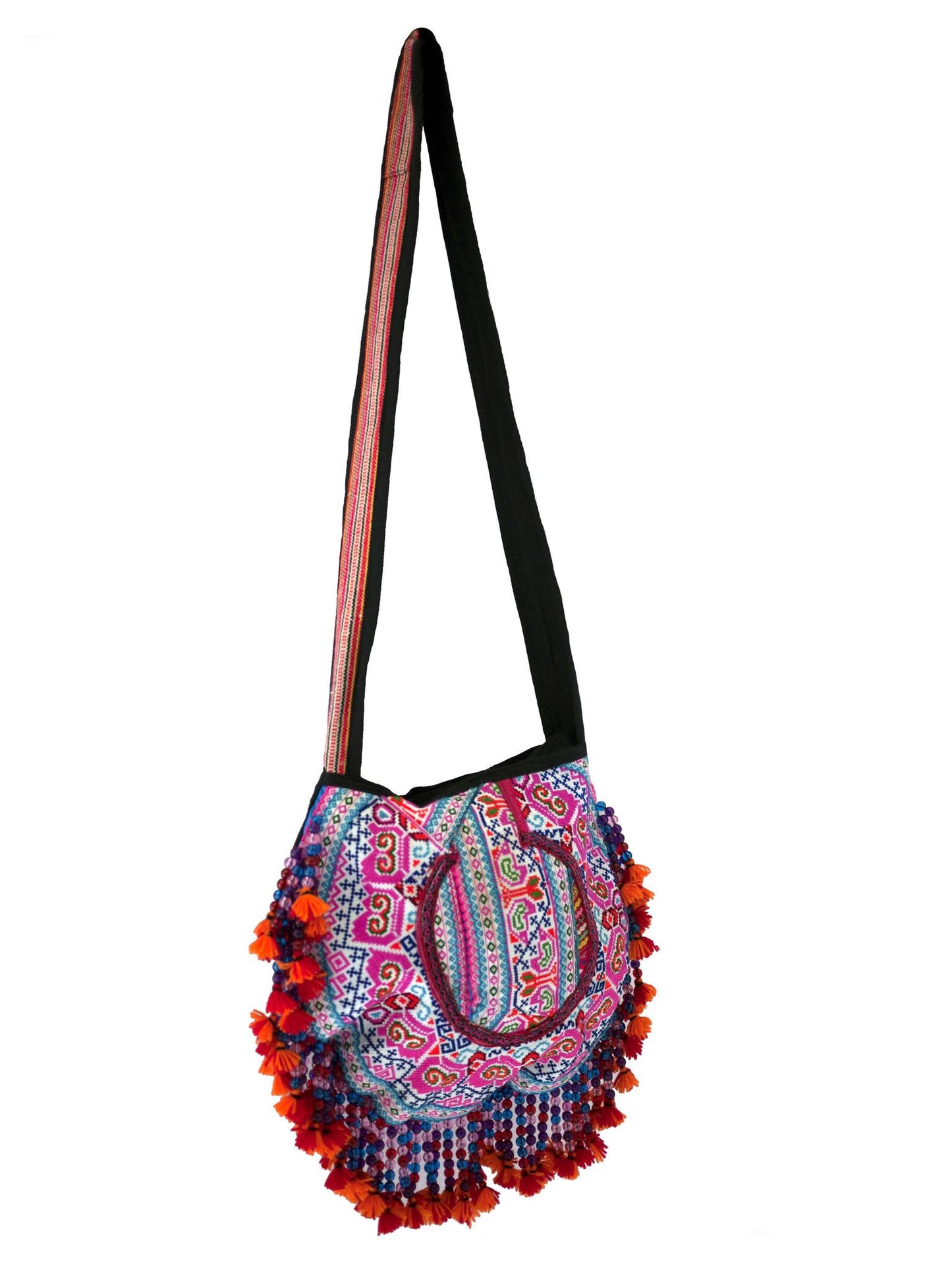 Handmade Hill Tribe Bags with bead work (NC-Crossed body- One Side- embroidery) - CCCollections