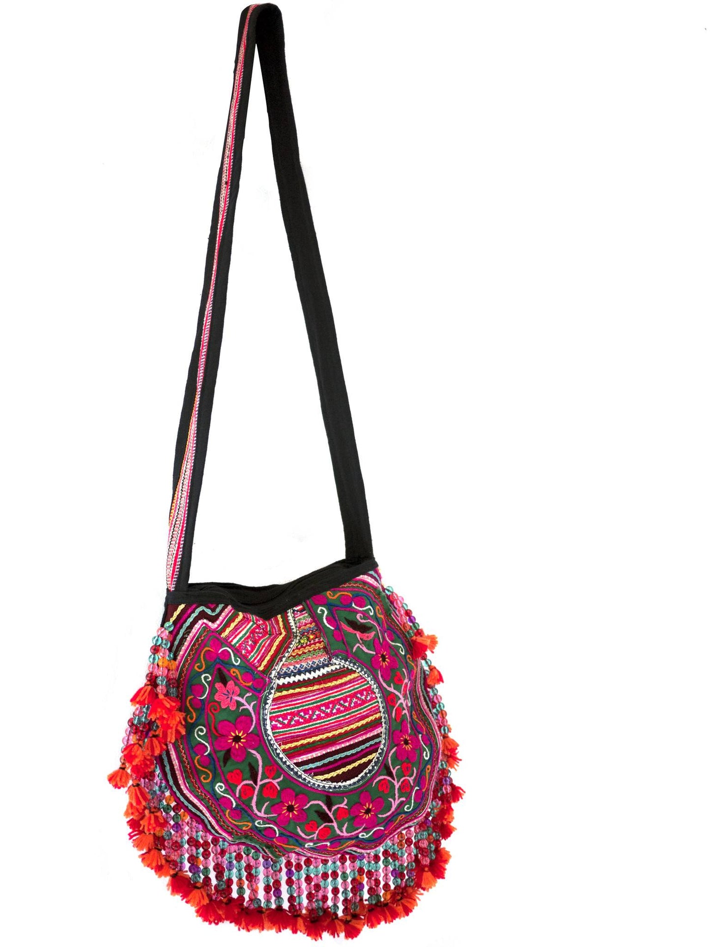 Handmade Hill Tribe Bags with bead work (NC-Crossed body- One Side- embroidery) - CCCollections