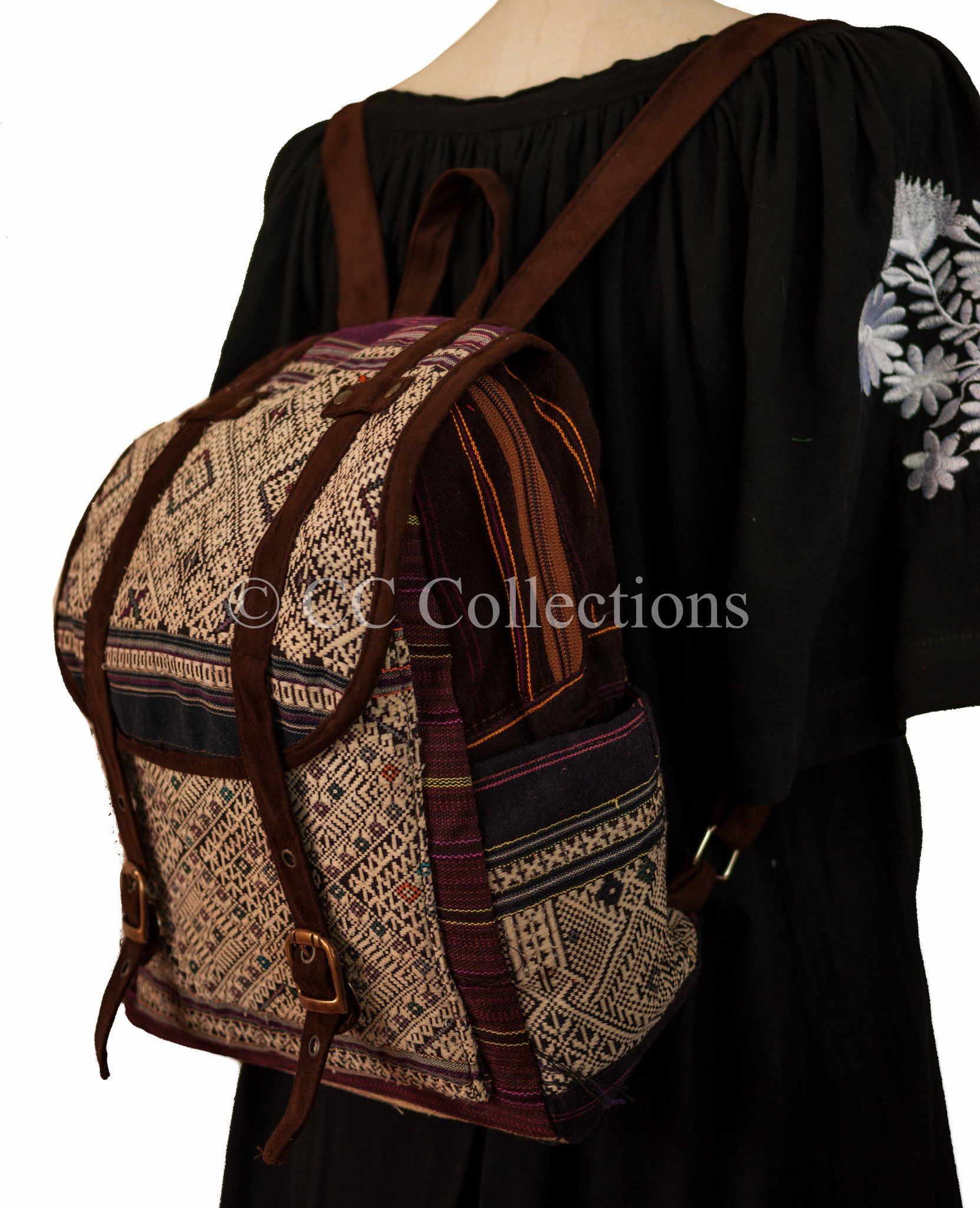 Backpack Hill Tribe Purple Bag - CCCollections
