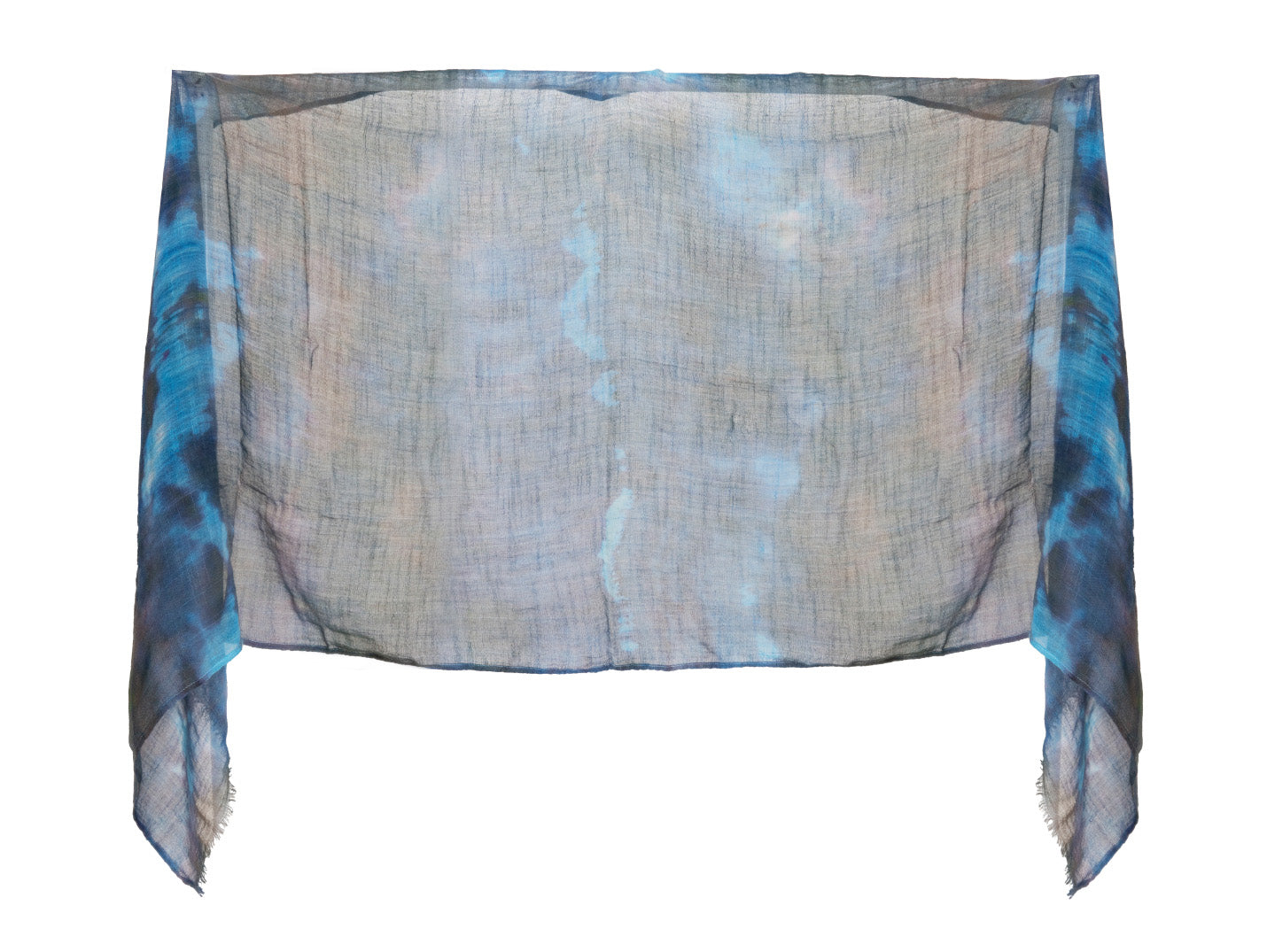 Periwinkle Ultramarine Savoy Egyptian Blue Handspun Cotton Scarf & Shawls Patterned - CCCollections
