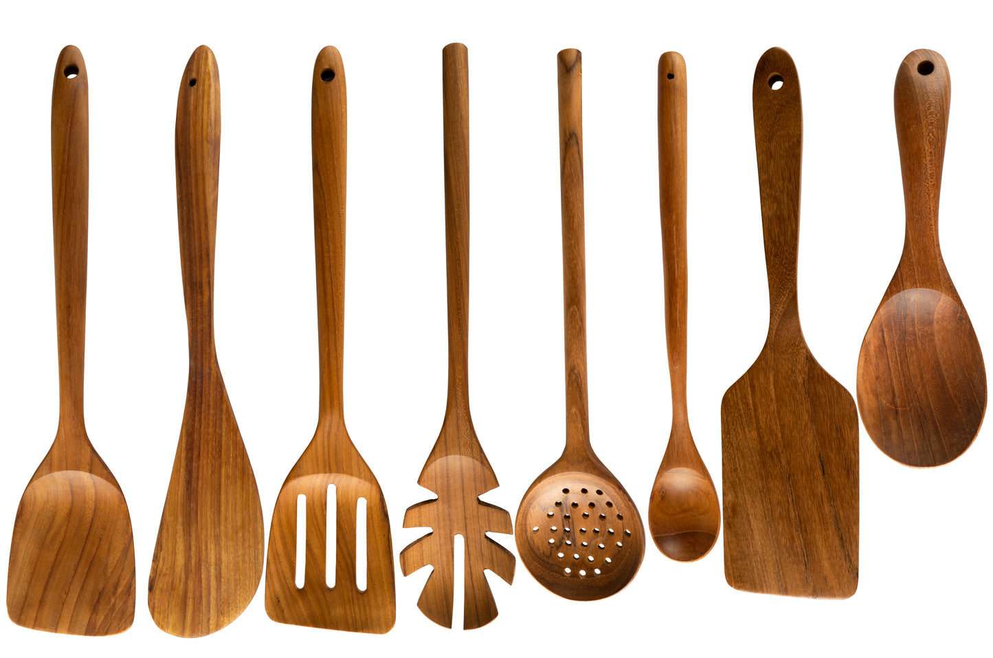 CCcollections Natural Kitchenware Teak Wood Kitchen Utensil Sets - CCCollections