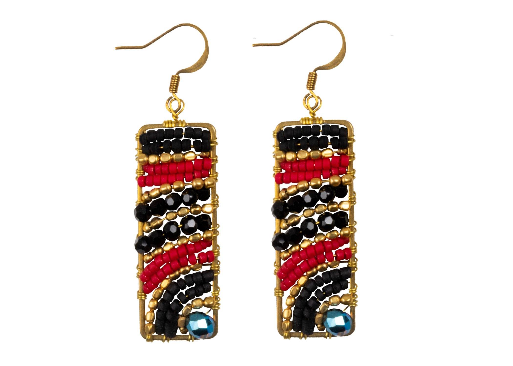 Brass and beaded earrings hot