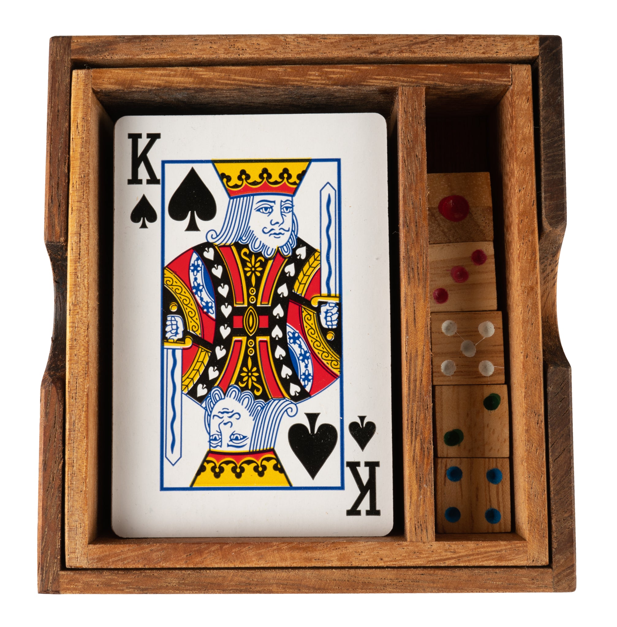 Card Blackjack Sets With 5 Dice And Wooden Package