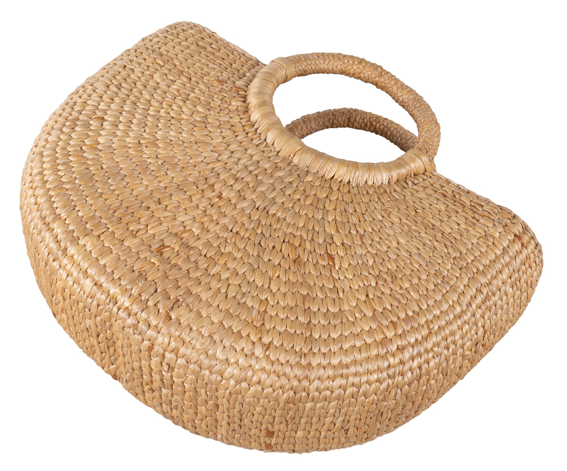 Half Moon Shaped Handbag Basket Bag Made from Water Hyacinth Eco-Friendly in 2 Sizes - CCCollections